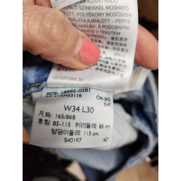 Levi's 721 Light Blue Denim Skinny Leg High Rise Stretch Jeans Size 34 - Picture 10 of 10